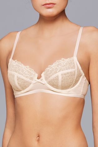 Embroidery Non Padded Balcony Bras Two Pack
